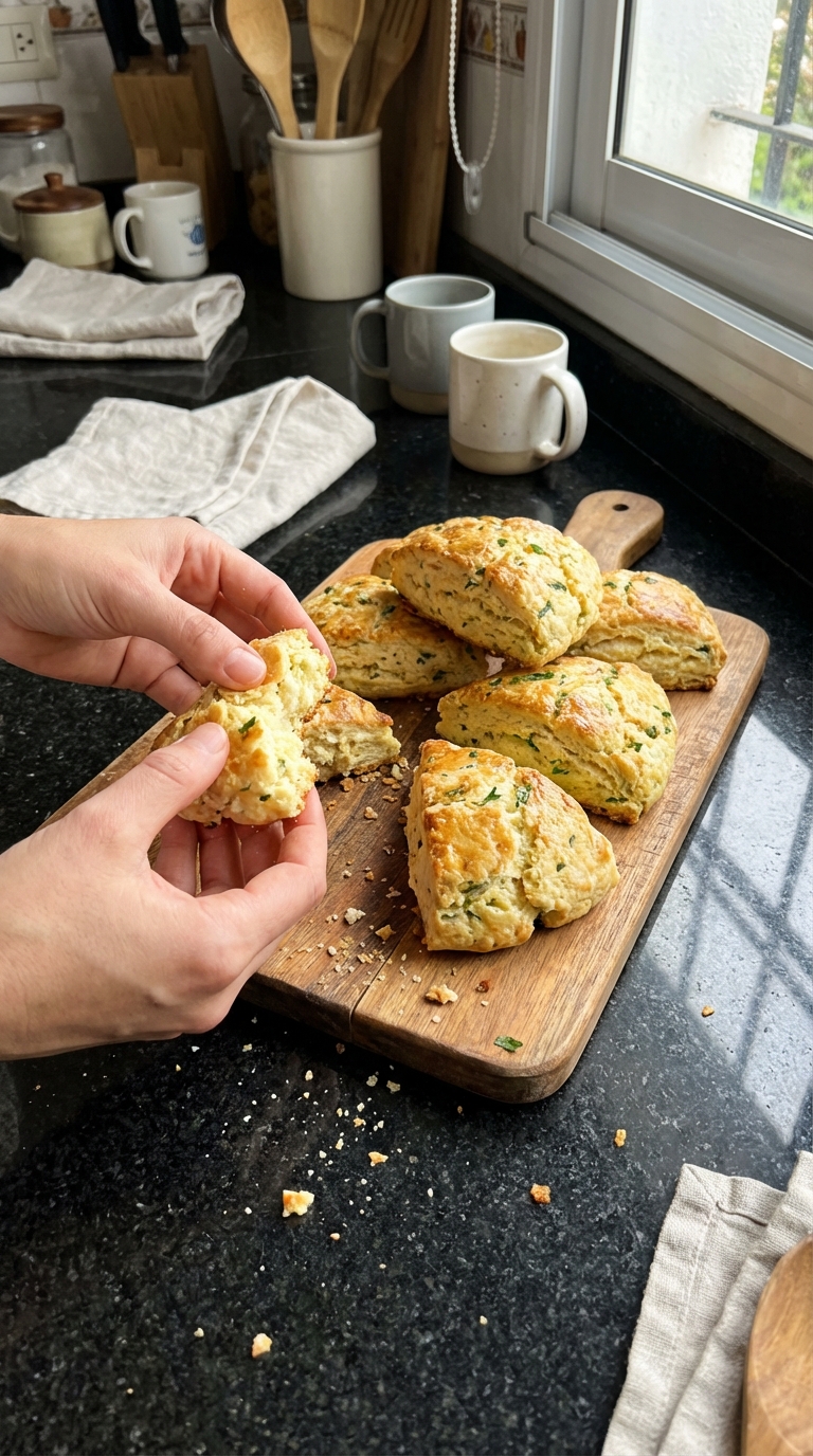 Scones de requesón con hierbas