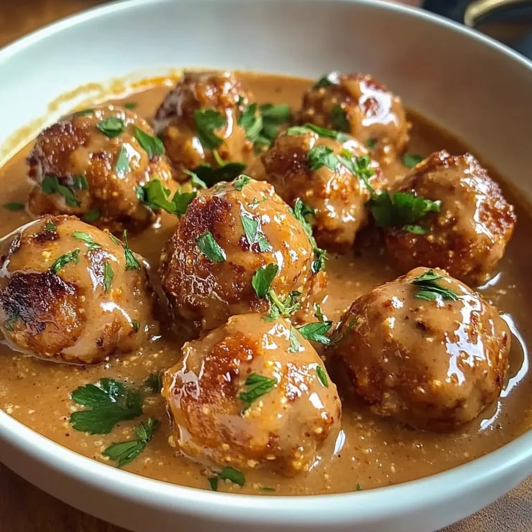 Boulettes de Poulet Moelleuses en Sauce Crémeuse au Poivre: Un Increíble Secreto de 5 Pasos