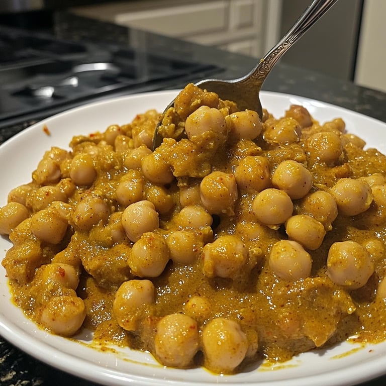 Curry de garbanzos con sabores internacionales