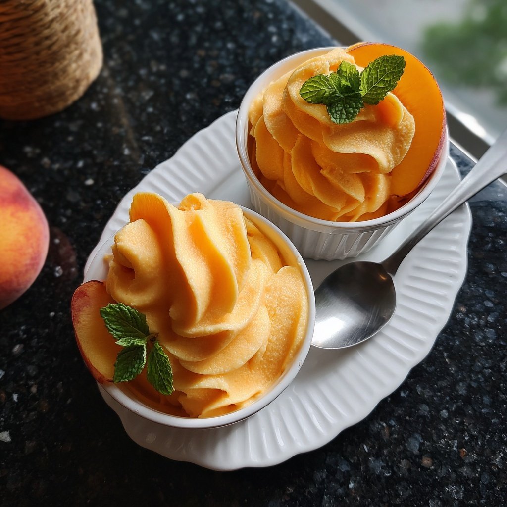 Remolinos de yogur congelado de durazno