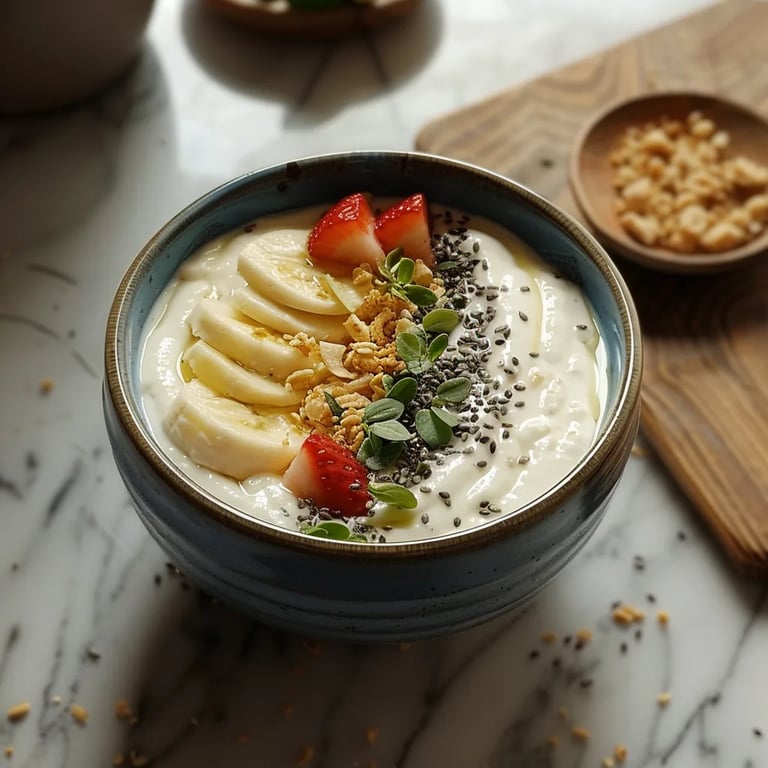 Bowl energético de yogur griego para el desayuno