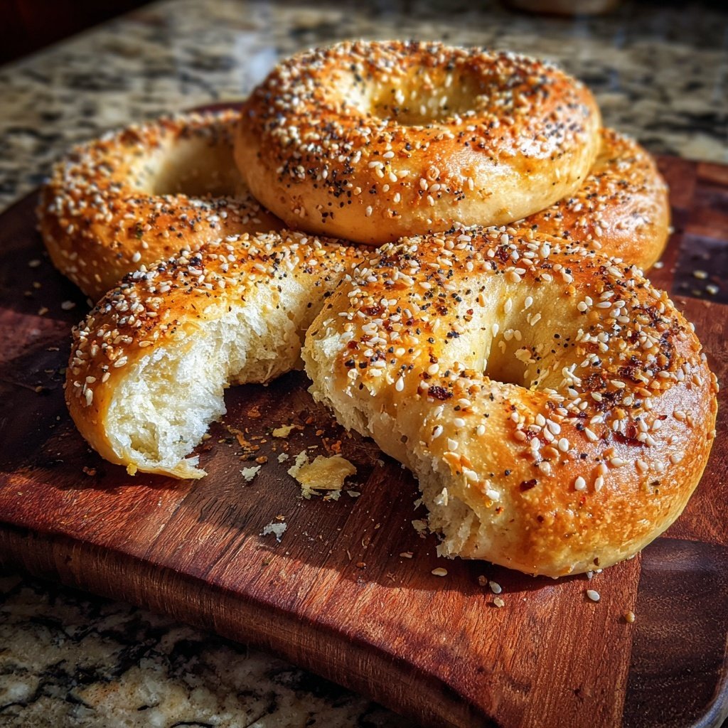 Bagels proteicos mediterráneos