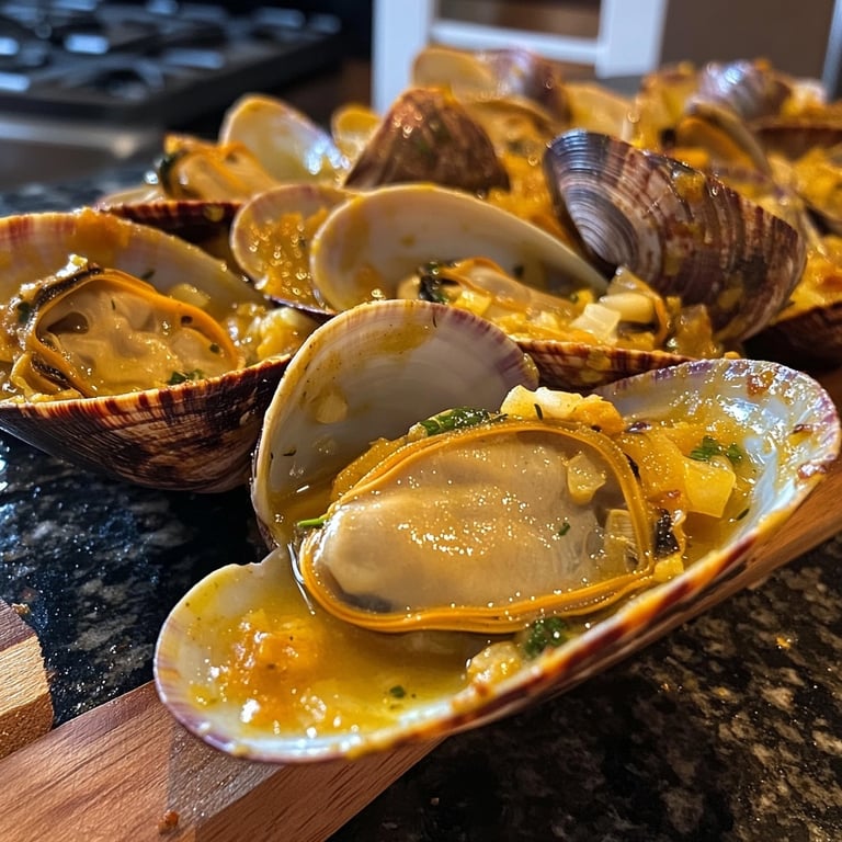 Almejas a la Marinera Para Dipper Pan