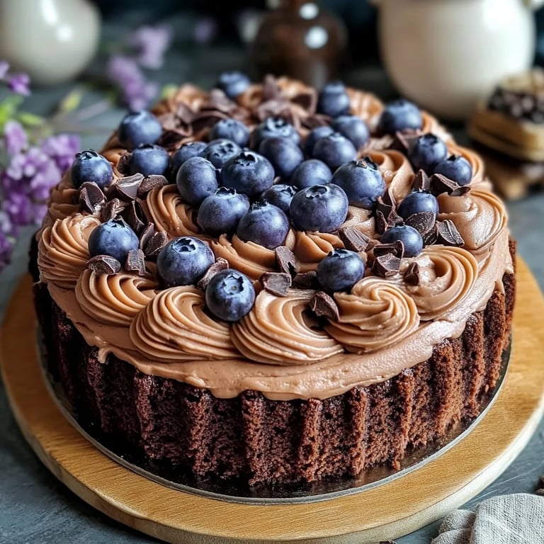 Torta suave de chocolate y arándanos
