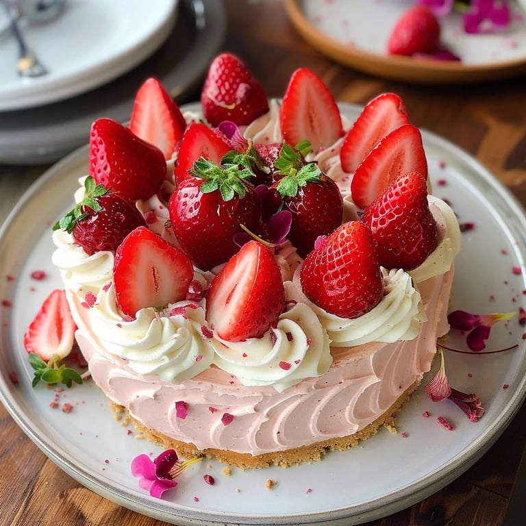 Pastel de fresa y champán