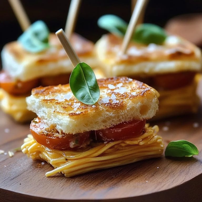 Mini bocados de espaguetis con albóndigas