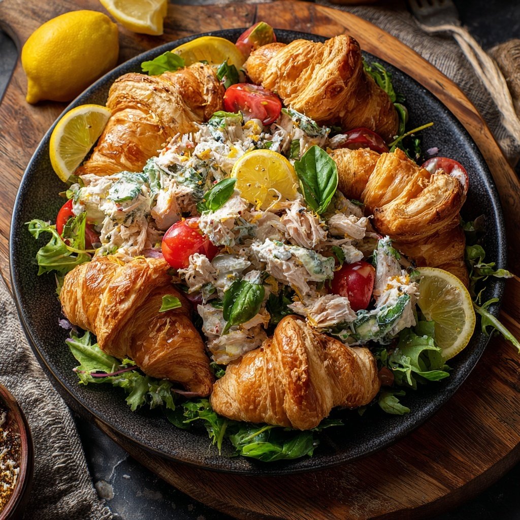Ensalada de croissant limón albahaca