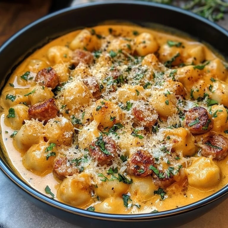 Ñoquis Cremosos de Calabaza con Salchicha: Una Increíble Receta Única