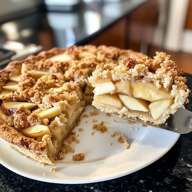 Tarta de manzana de repostería con crumble