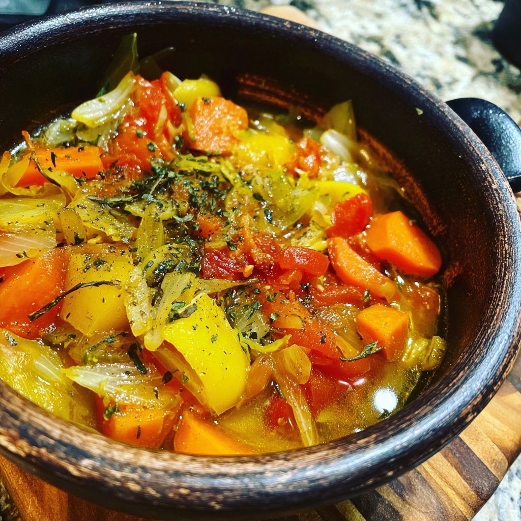 Olla de hortalizas con aceite de oliva