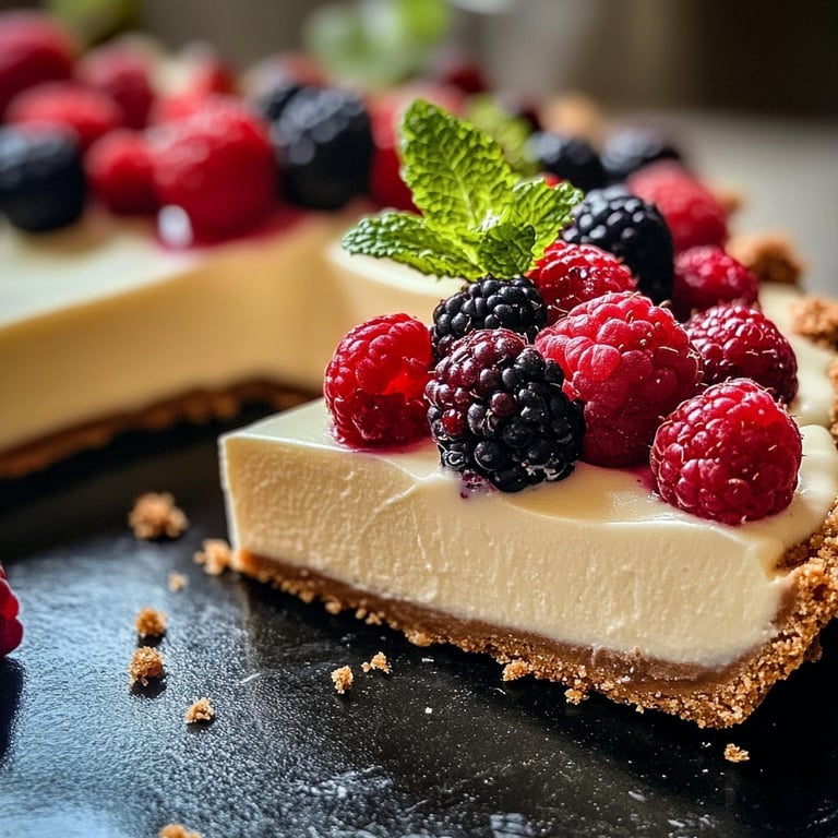 Tartas de queso de chocolate blanco sin horno con fruta y vino caliente