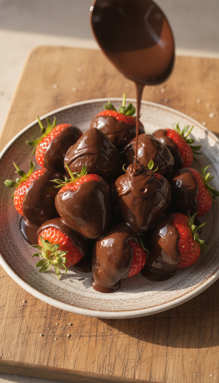 Fresas con chocolate estilo Dubái