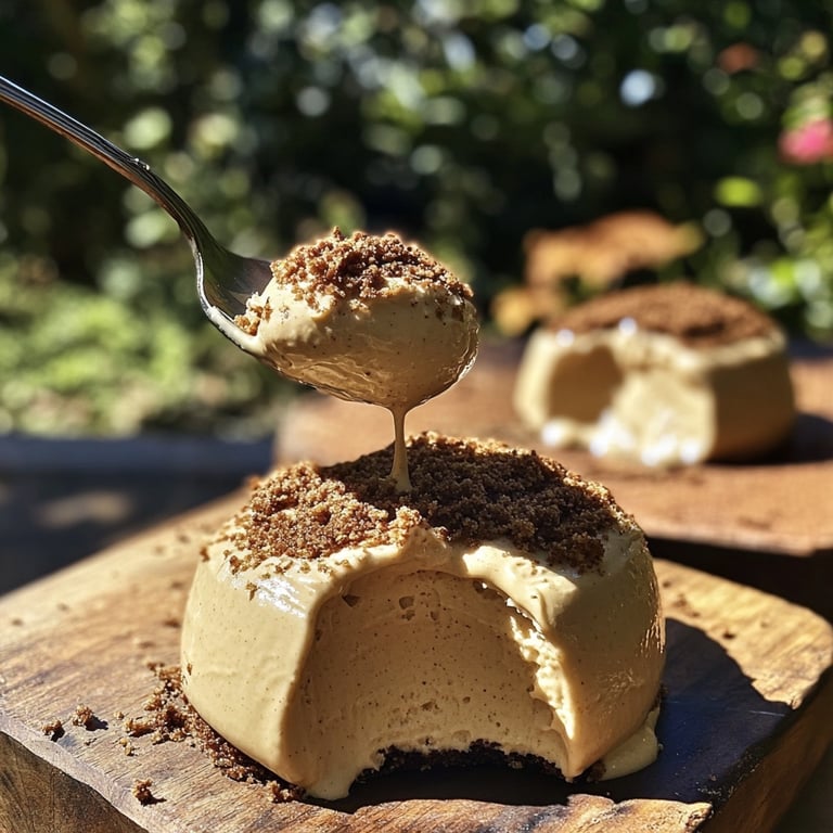 Cúpulas de mousse de café con leche y pan de jengibre