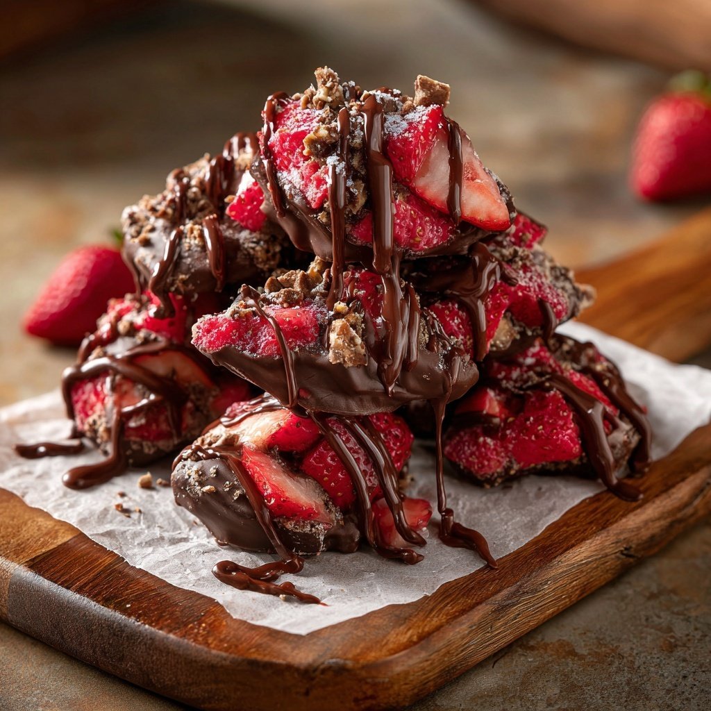 Torre de golosina de fresa con chocolate