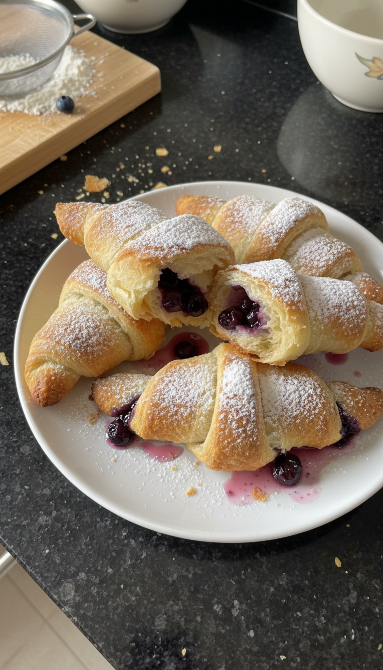 Croissants agridulces de arándanos