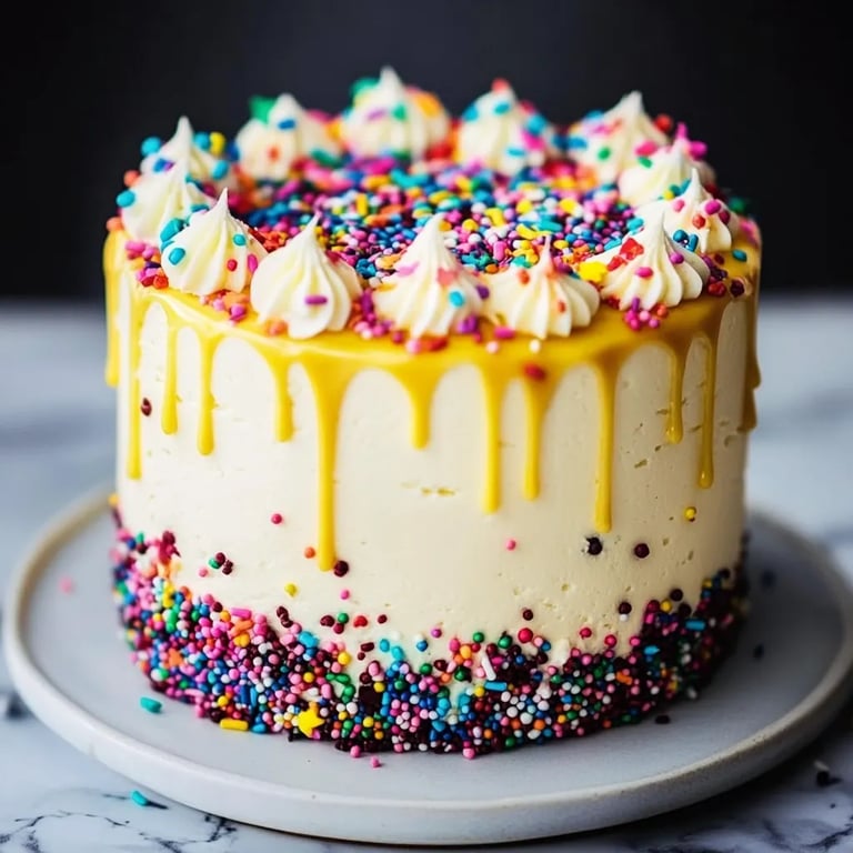 Pastel de Cumpleaños con Chispas de Colores: La Increíble Receta Última