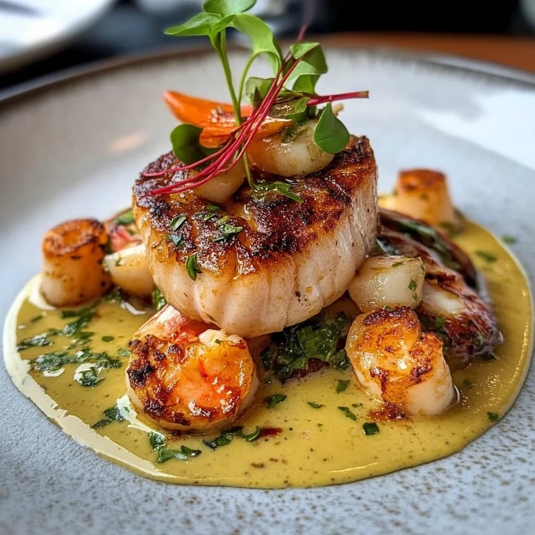 Filete Mignon con Camarones y Salsa Cremosa de Langosta