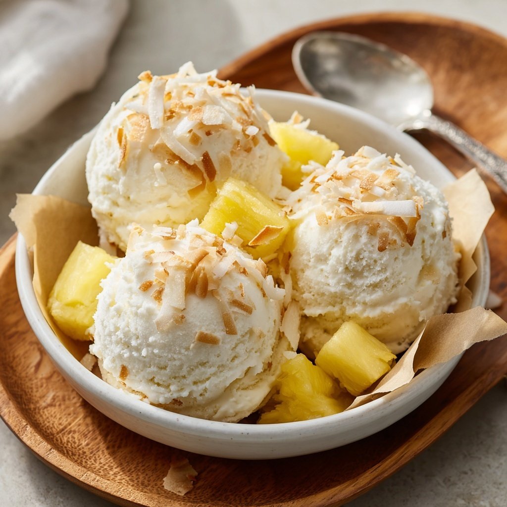 Yogur congelado tropical de coco