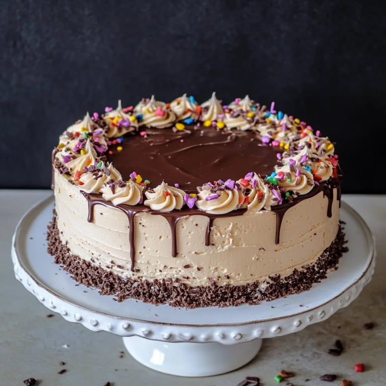 Pastel de cheesecake de chocolate