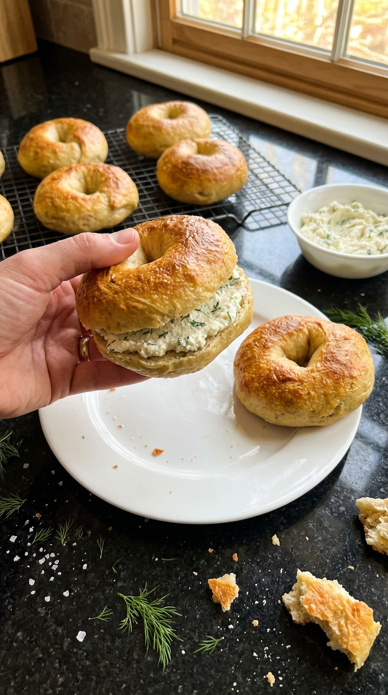 Bagels Ranch salados de requesón