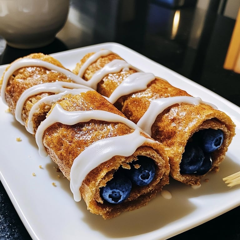 Rollos de canela y arándanos